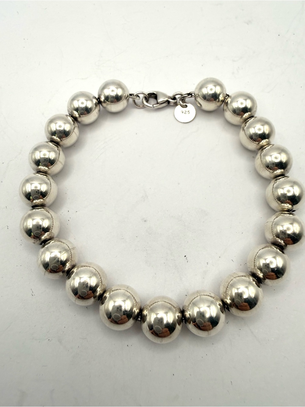 Tiffany & Co. Sterling Silver Ball Bead Bracelet 8” 20.3g